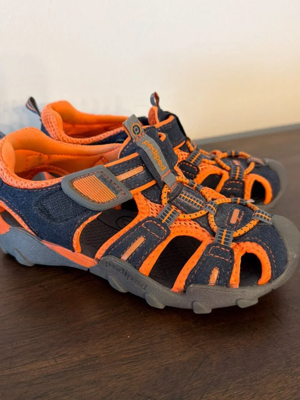 Pediped Kid Flex Shoreline Navy Orange Water Shoe Fisherman Sandal US 11-1